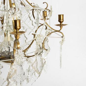 A Rococo style chandelier, 19th century.