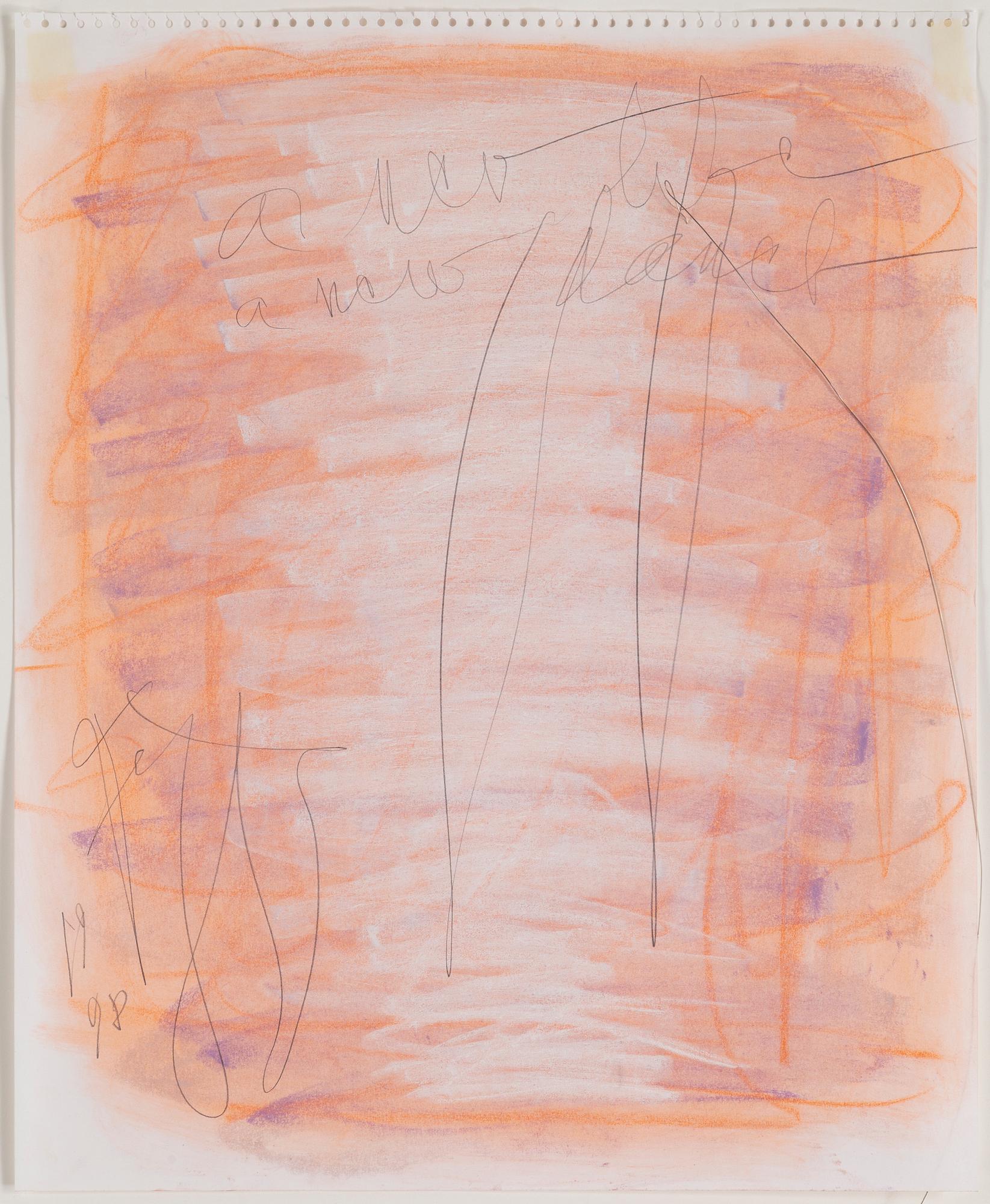 EDDIE FIGGE, pastel and assemblage, signed and dated 1998.