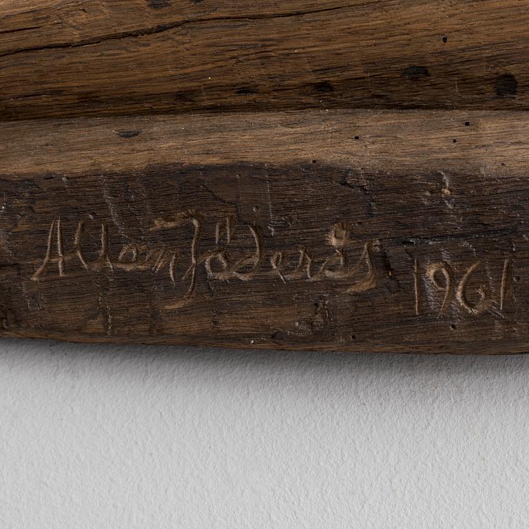 ALLAN JÄDERÅS, sculpture, oak, signed and dated 961.