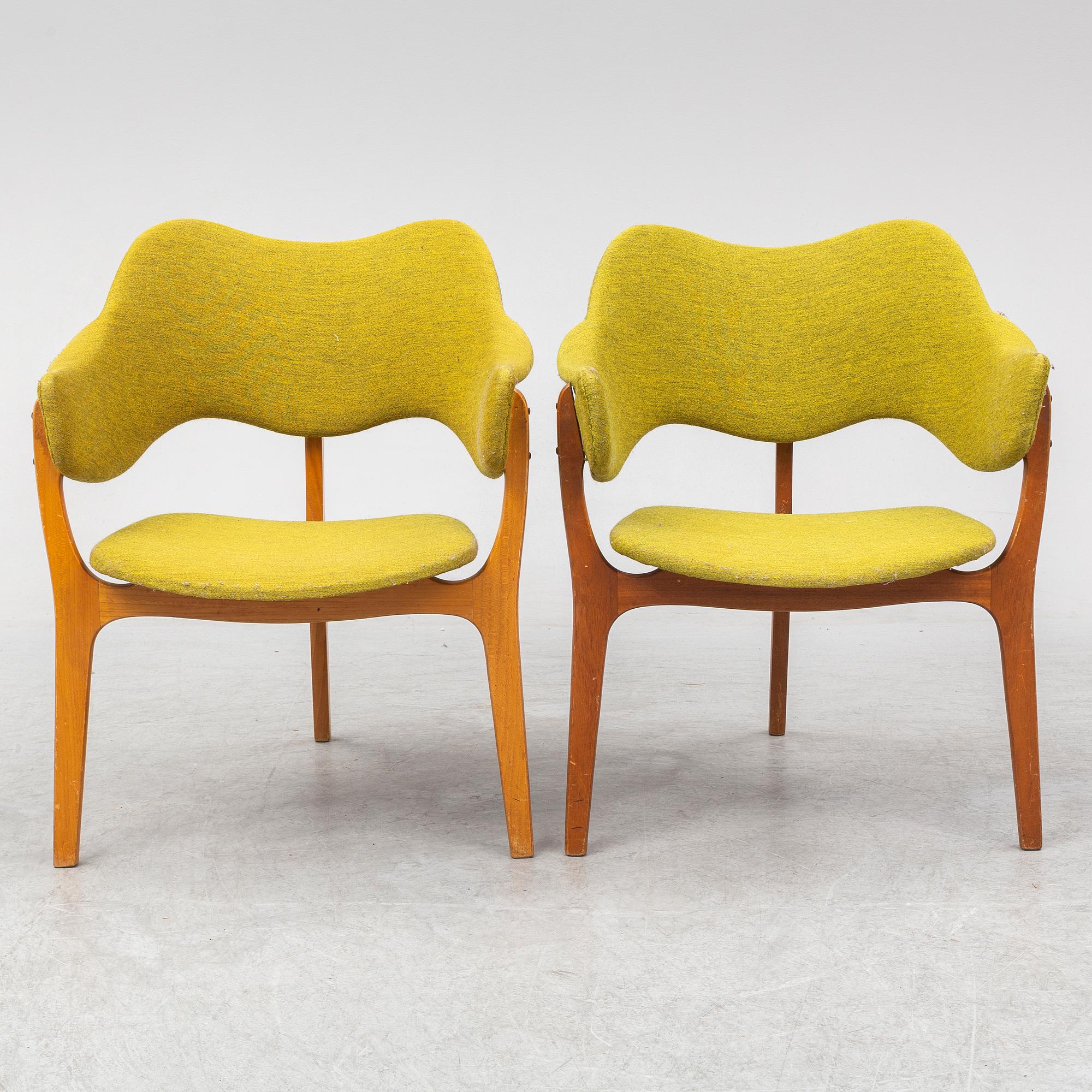 KJELL HJALL & BJARNE STAVE, a pair of armchairs from Møre Lenestolfabrikk, Norway, produced from 1954.