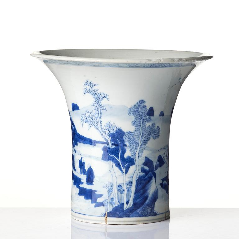 A blue and white porcelain fragment, Qing dynasty, Kangxi (1662-1722).