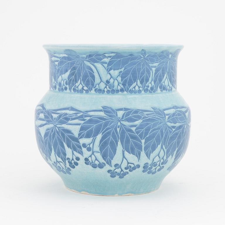 Josef Ekberg, a 'Sgrafitto' stoneware pot, Gustafsberg, Sweden, 1914.