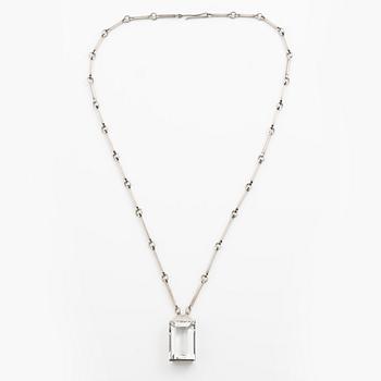 Wiwen Nilsson, a necklace, silver with rock crystal, Lund 1942.