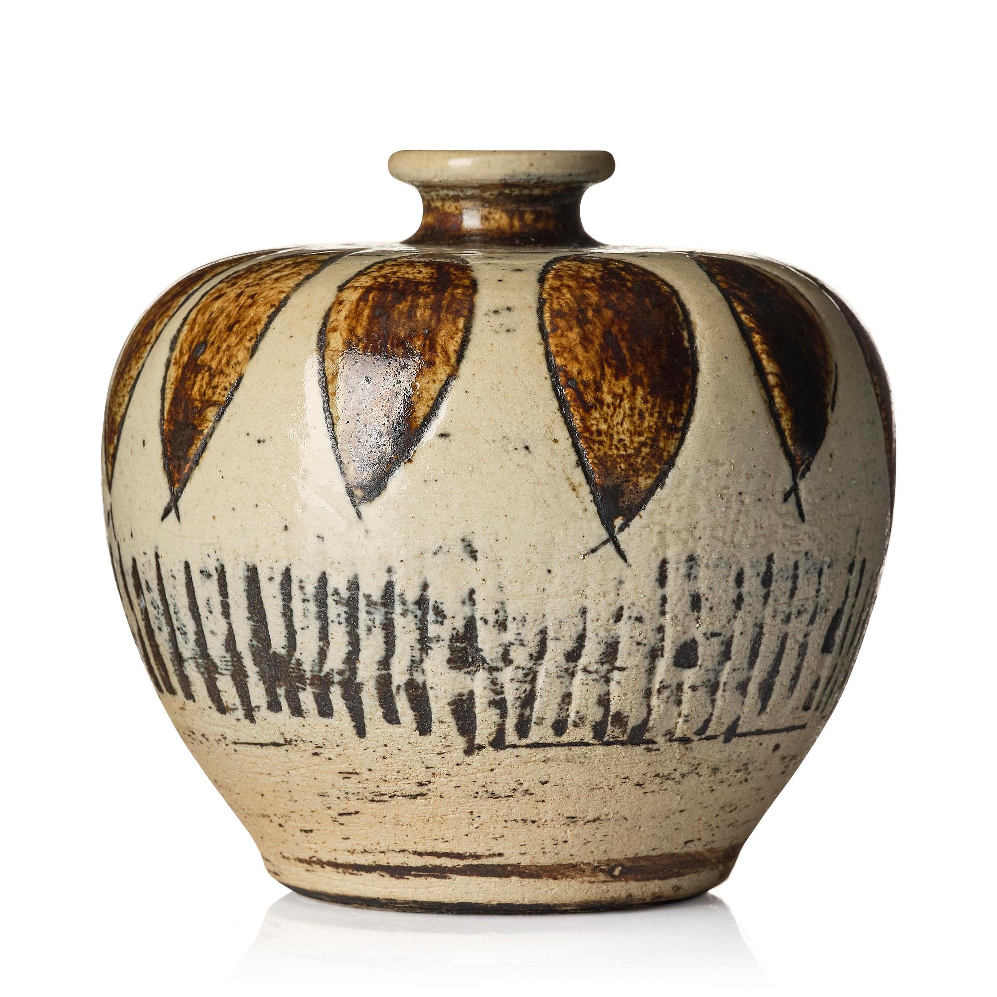 Anders Bruno Liljefors, a stoneware vase, Gustavsberg Studio, 1952.