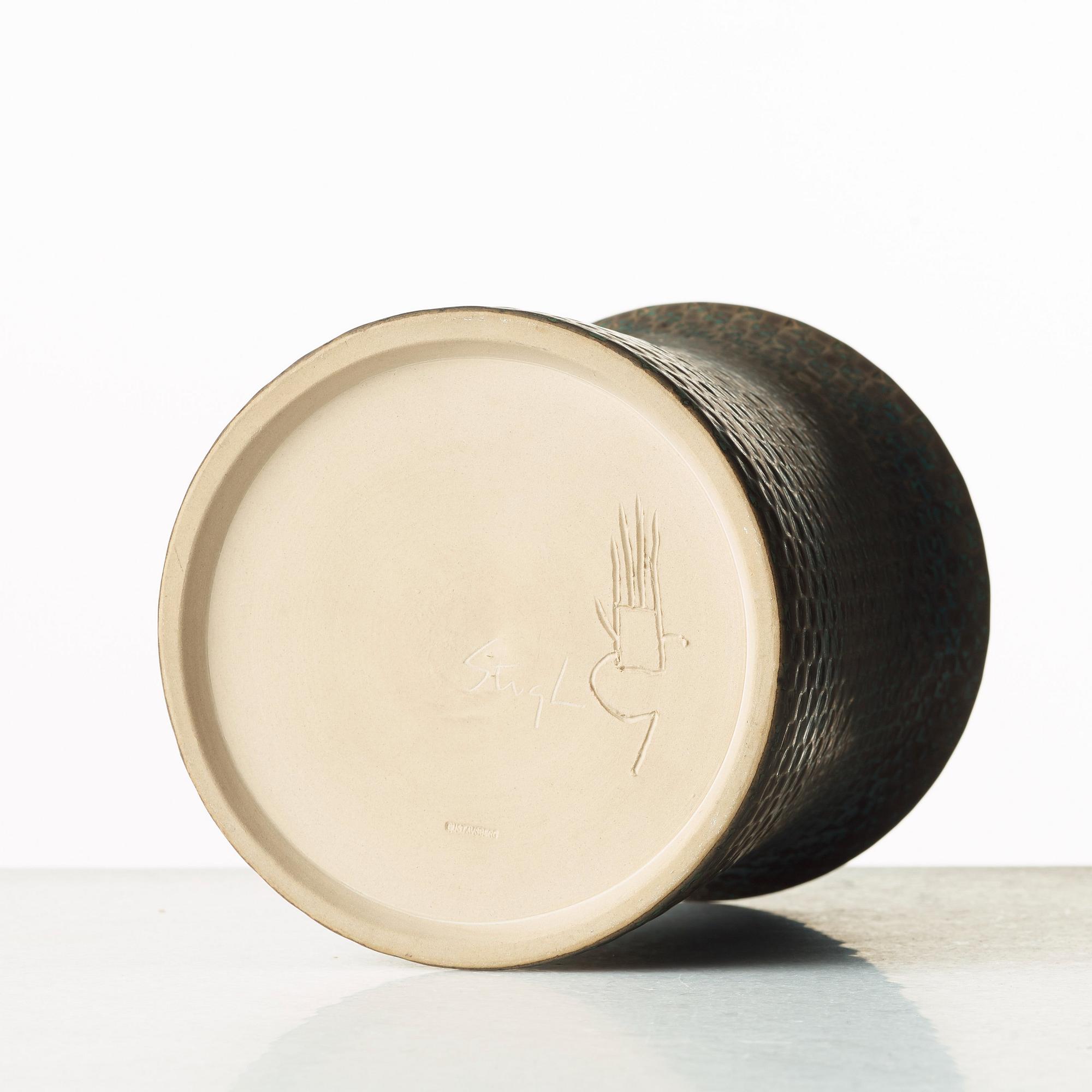 Stig Lindberg, a stoneware vase, Gustavsberg studio, Sweden 1963.