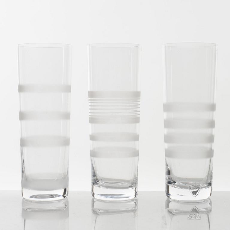 Ingegerd Råman, six champagne glasses, "Slowfox", Orrefors, late 20th Century.