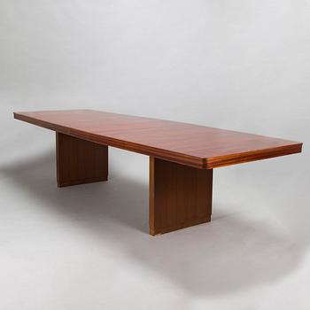 A mid 20th century conference table / dinner table marked Paul Boman.