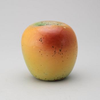 A Hans Hedberg faience apple, Biot, France.