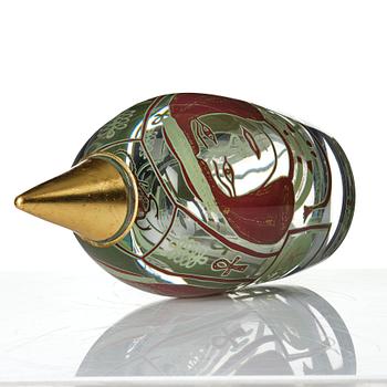Hanne Dreutler, skulptur, glas, "Queen", numrerad 30b 5/12, Studio Åhus, 1997.