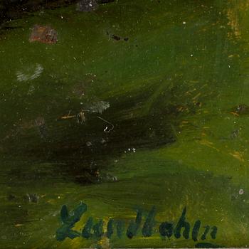 SIXTEN LUNDBOHM, olja på pannå, signerad.