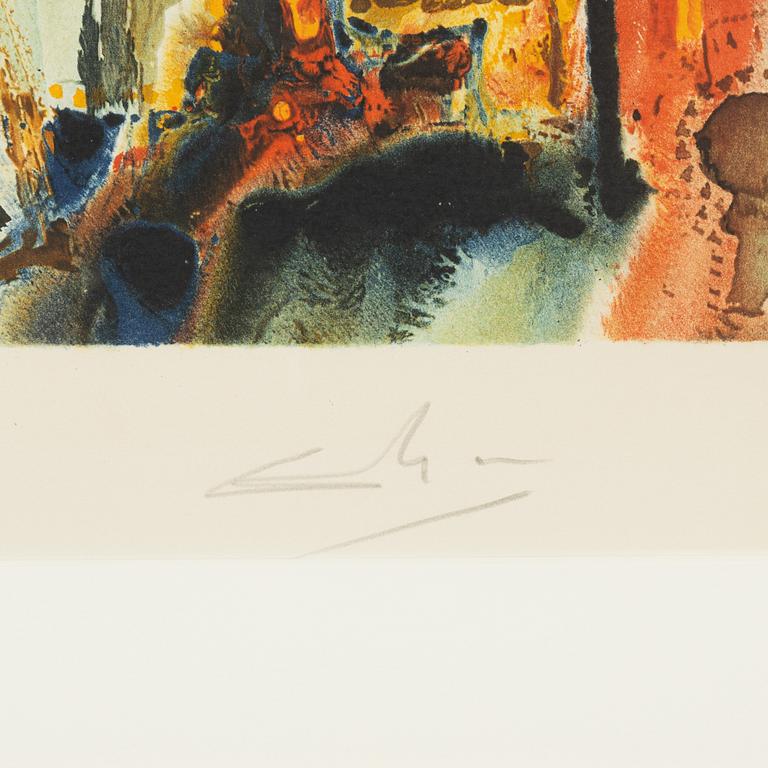 Salvador Dalí, färglitografi, 1970, signerad LVII/CXXV.