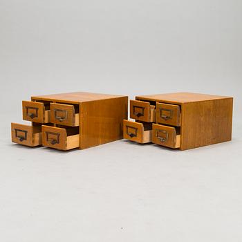 Arkivlådor för kartotek, ett par, Billnäs, 1920-/30-tal.