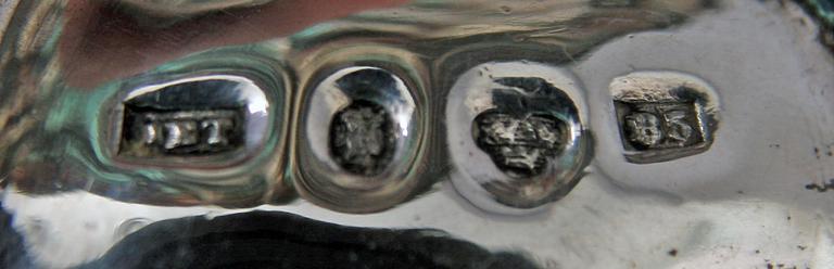 SKÅL PÅ FOT, silver, nyrokoko, J E Torsk 1856, vikt 274g.