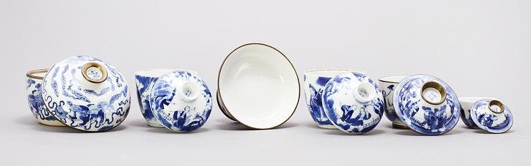 PARTI PORSLIN, 6 delar, Kina, 1800/1900-tal.