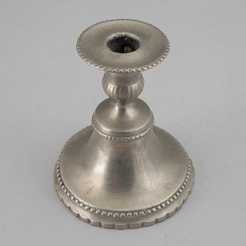 Four gustavian pewter candlestick, late 18th / early 19th century.