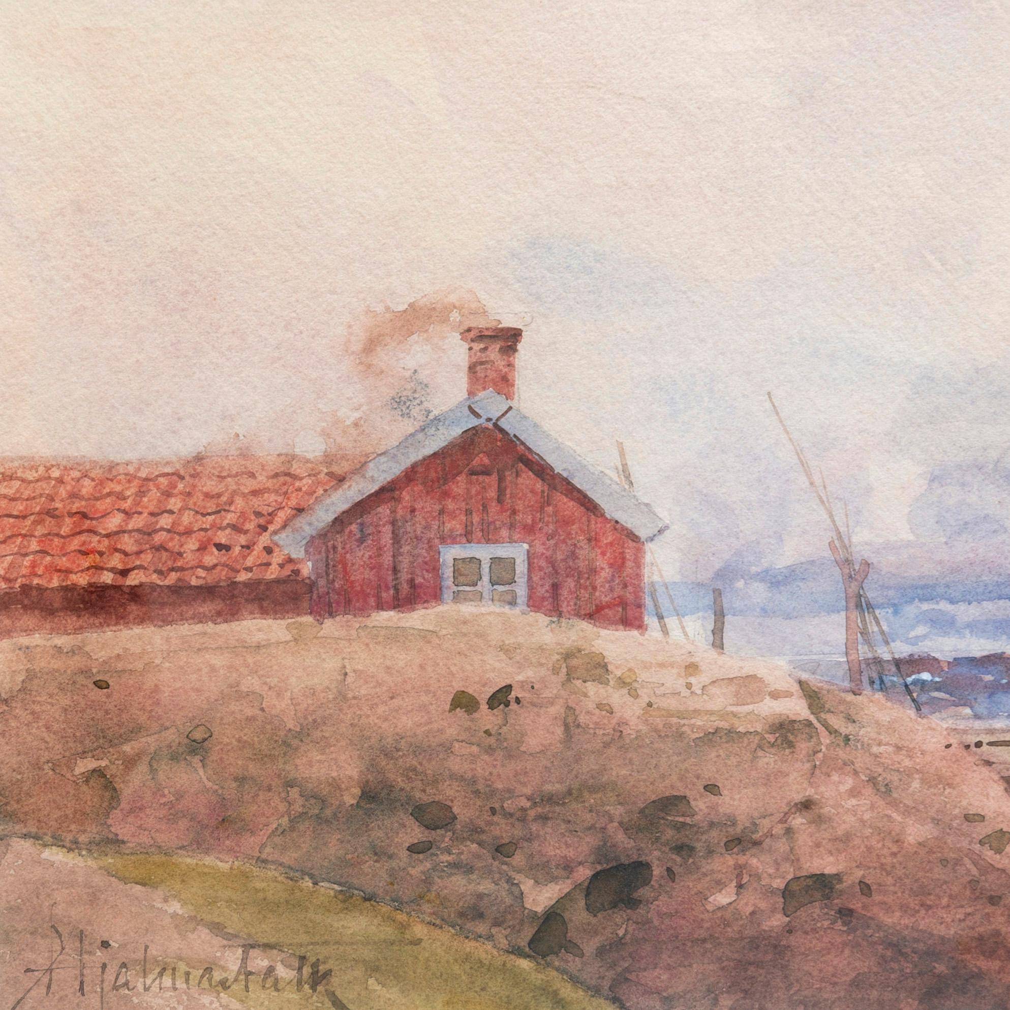 Hjalmar Falk, akvarell, signerad.