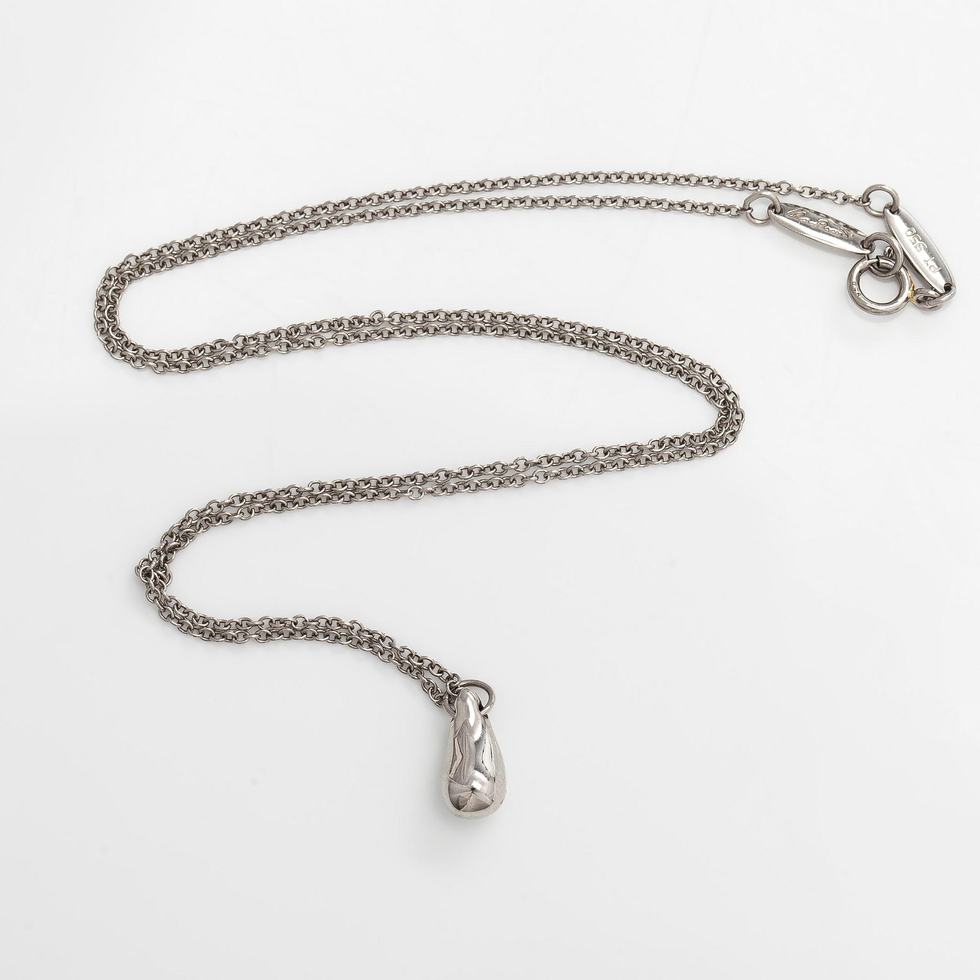 Tiffany & Co, Elsa Peretti, kaulakoru, "Teardrop", platinaa.