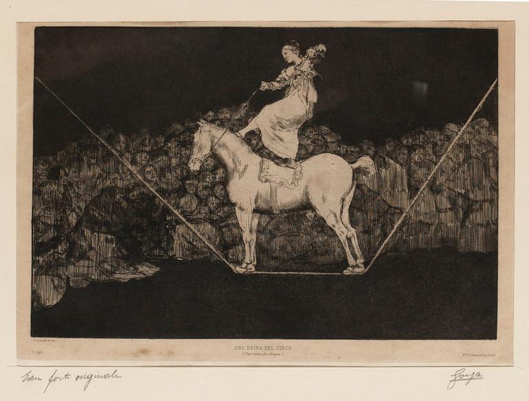 Francisco Goya Y Lucientes, "Una Reïna del circo (Une reine du Cirque)", ur: "Los Proverbios/Disparates".