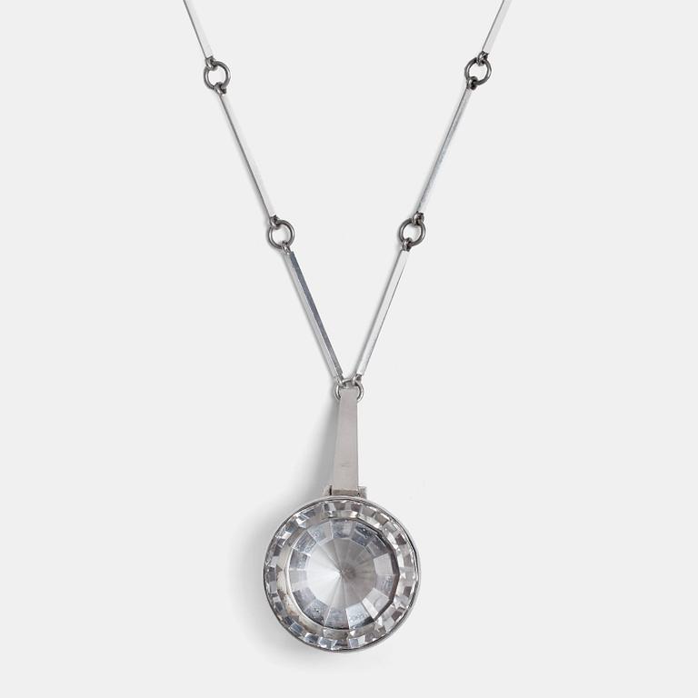 Wiwen Nilsson, hängsmycke, Lund 1939, sterling med bergkristall.
