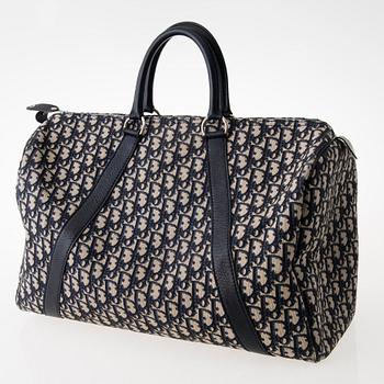 CHRISTIAN DIOR Vintage Blue Logo Travel Bag.