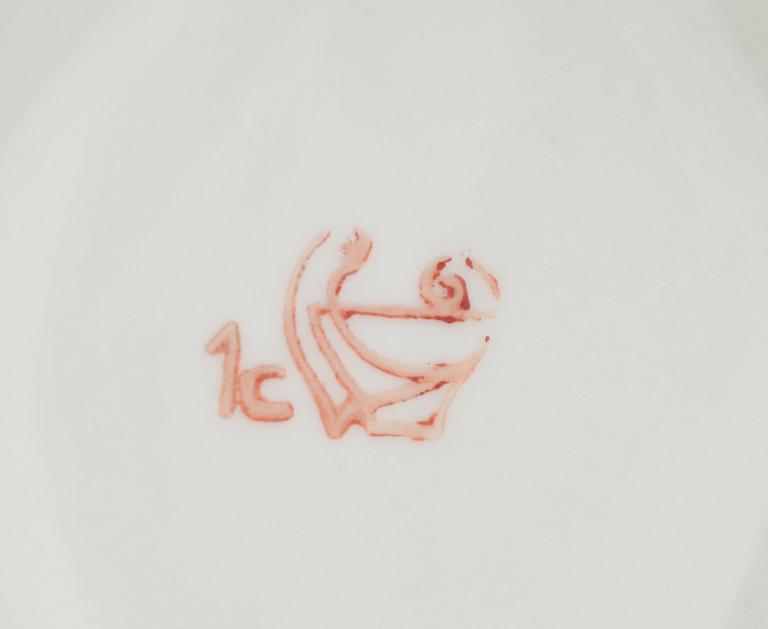 TESERVIS, 9 delar, porslin, Ryssland,1900-talets andra hälft.