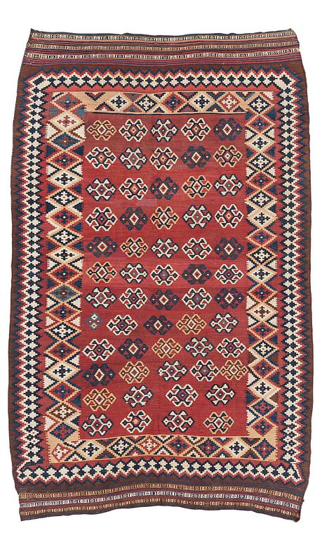 Antik Qashqai kelim, södra Persien (Iran), ca 249 x 158 cm.