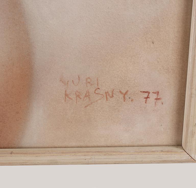 YURI MIHAILOVICH KRASNY, pastell. Sign o dat 77.