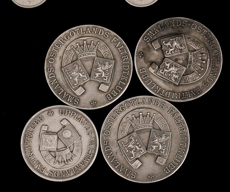 PARTI MYNT OCH MEDALJER, silver, Sverige 1876-1968. Totalvikt ca 810 gram.