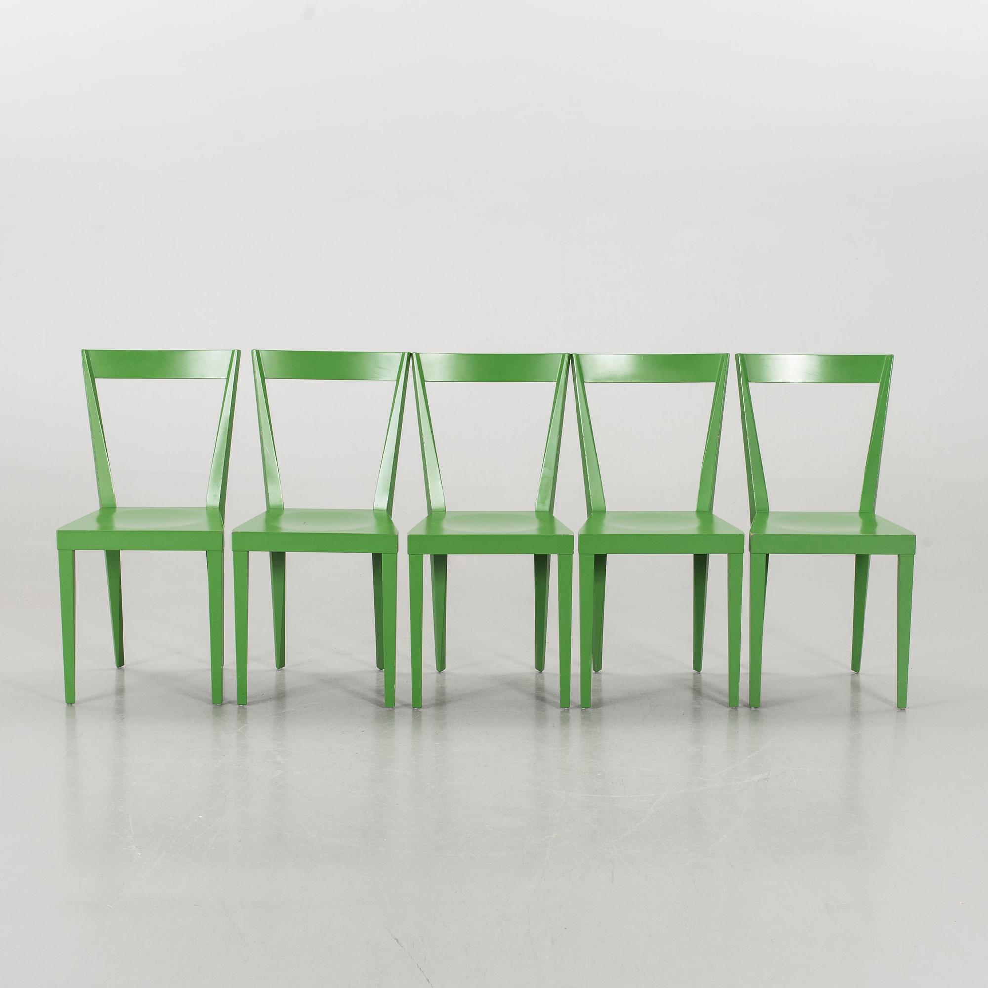 GIO PONTI, five chairs 'Livia', L'Abbate.