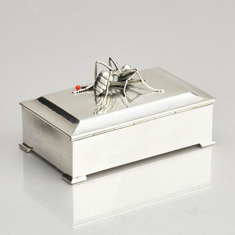 Kay Bojesen, a silver matchbox case, Copenhagen.