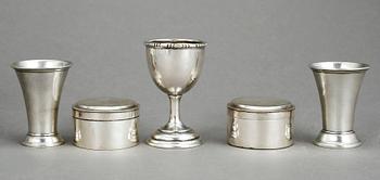 PARTI SILVERFÖREMÅL, 9 delar, mest Sverige, 1800-1900-tal. Tot ca 468 gram.