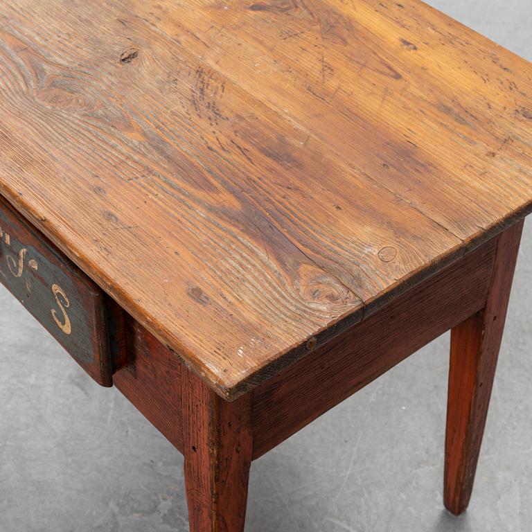 A painted Swedish table, mid or second half of the 19th century.