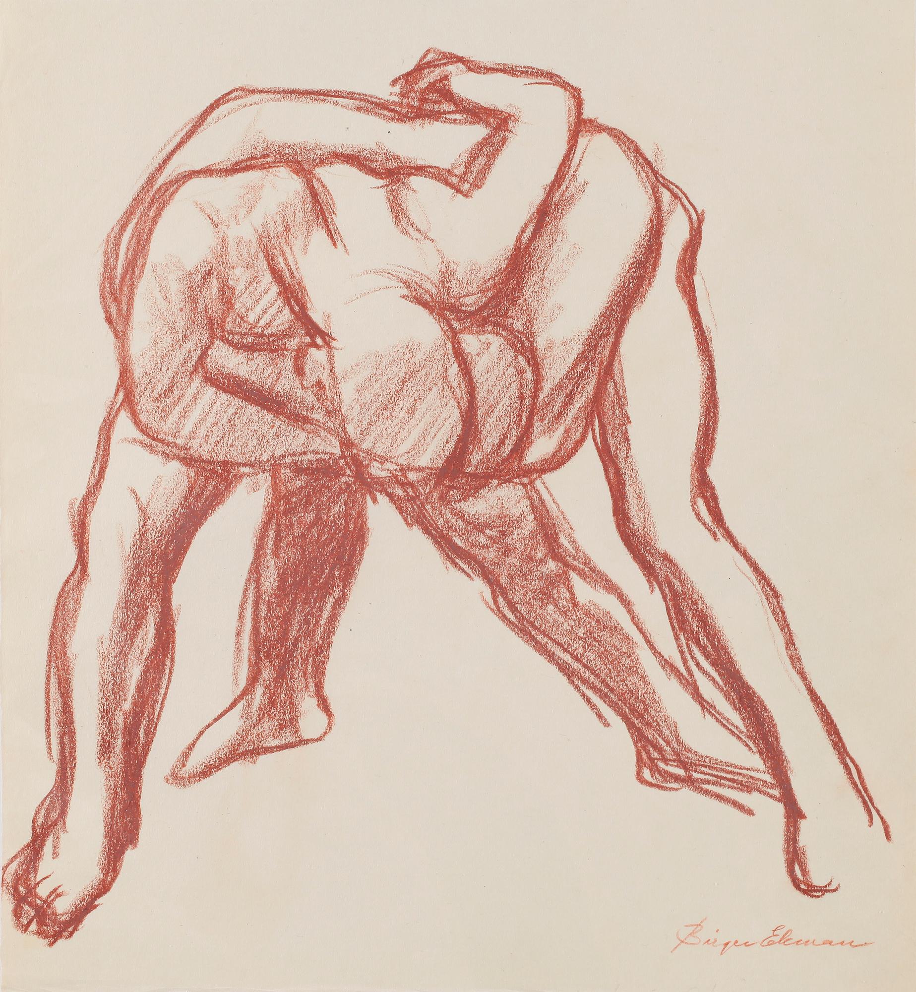 BIRGER EKMAN, 4 st, krokiteckningar, sign.