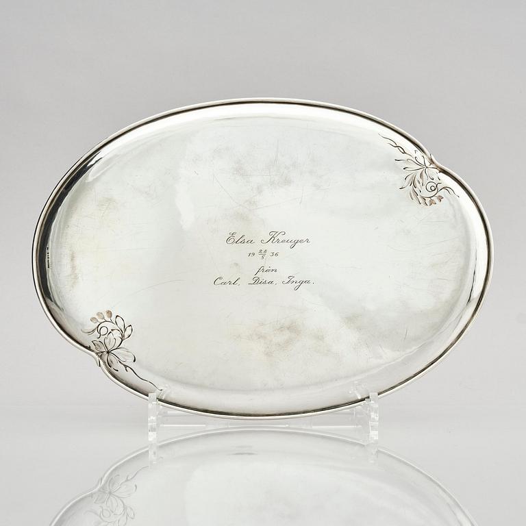 W.A. Bolin, a silver plate/tray, Stockholm, Sweden 1920.