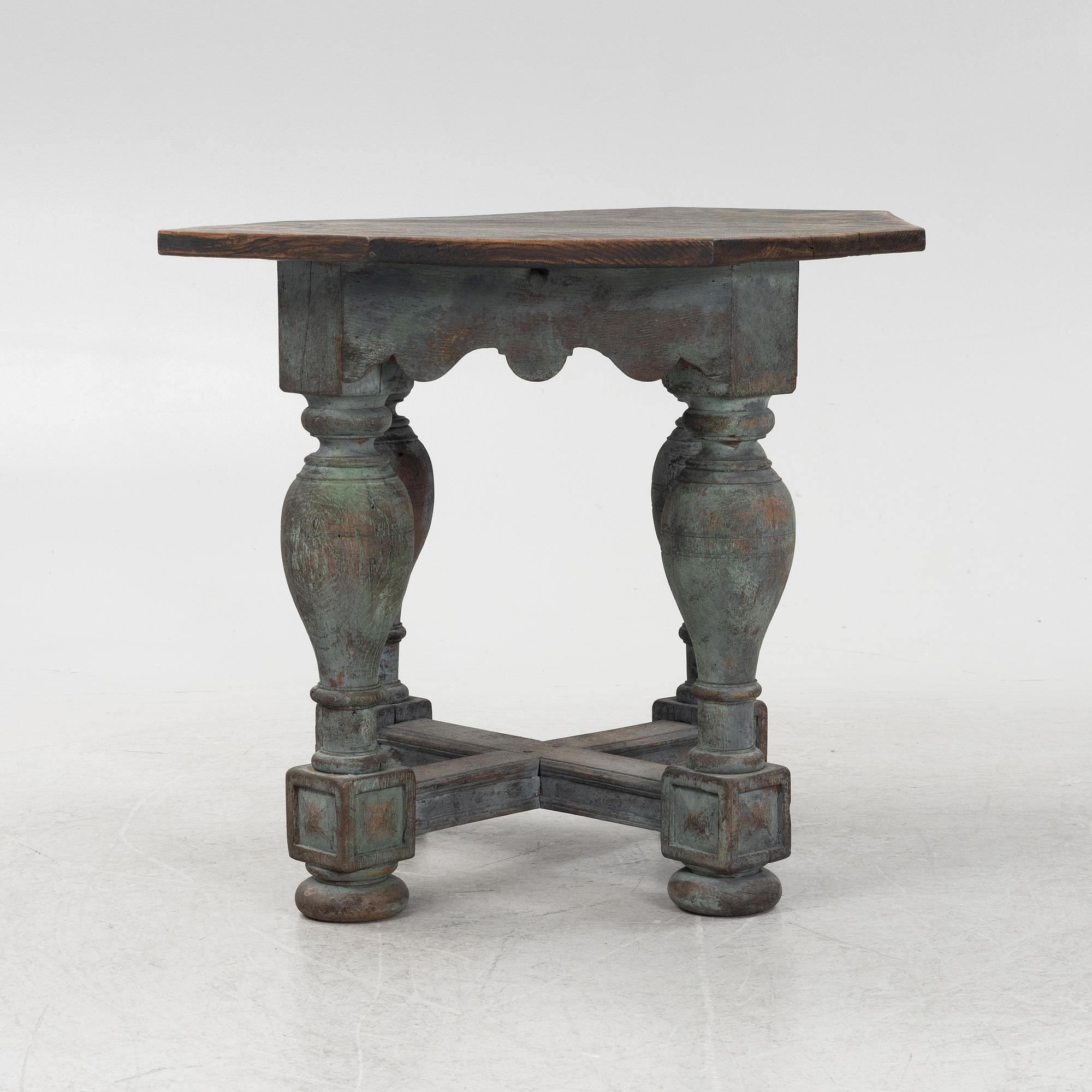 A painted Baroque table, 18th Century.