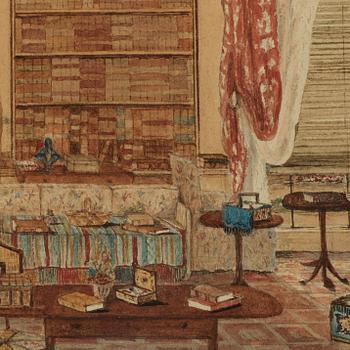 Maria Elisabeth Augusta (Lily) Cartwright, Biblioteket på Aynhoe Park.