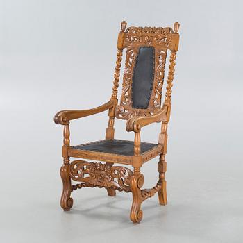 CARL CHRISTIAN CHRISTENSEN, a baroque style armchair, signed and dated 1909.