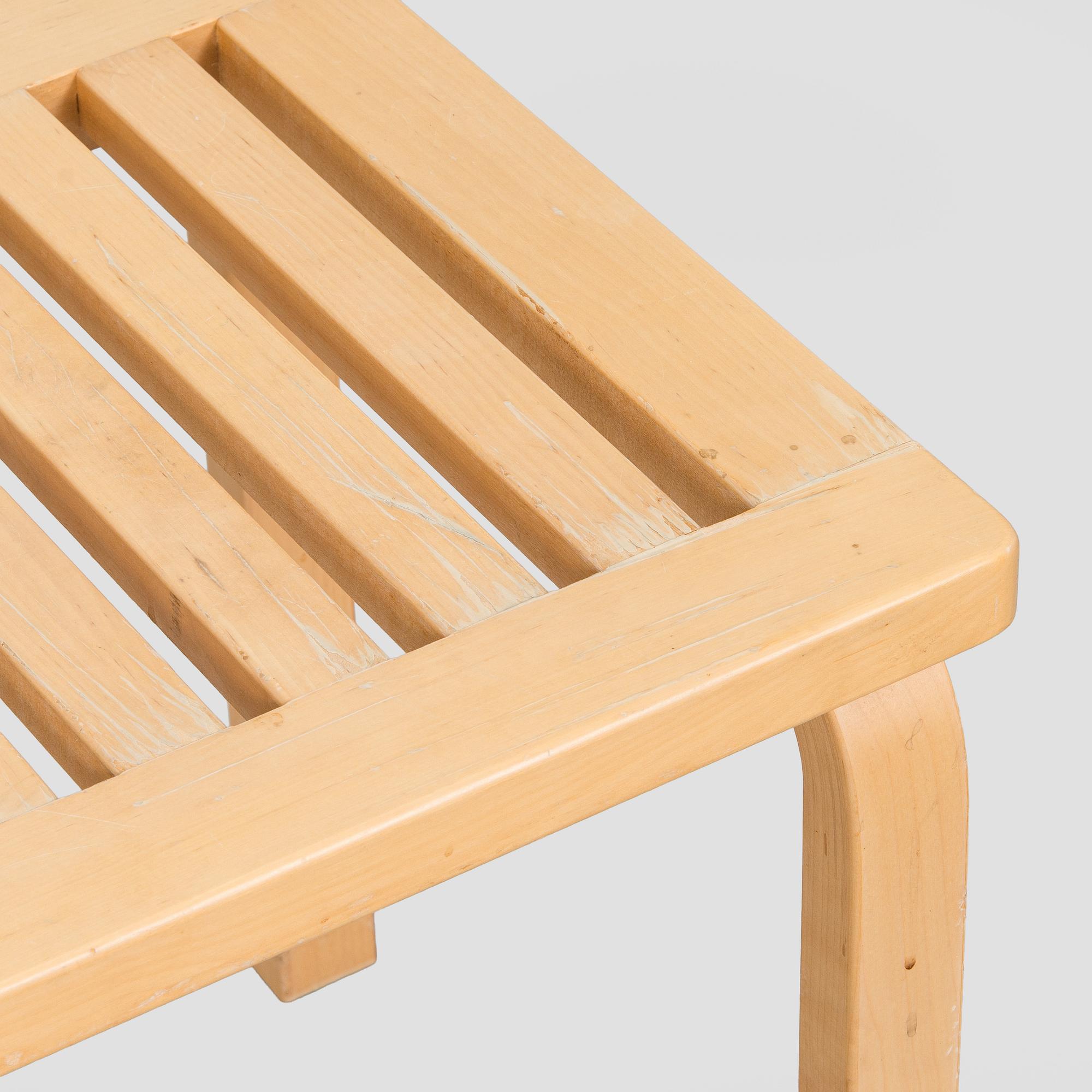 Alvar Aalto, a '153A' bench for Artek, 1995.