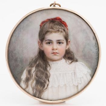 Fanny Hjelm, a miniature painting depicting H. E. Rosenlew in year 1901.