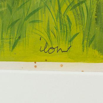 ILON WIKLAND, akvarell, signerad ilon.