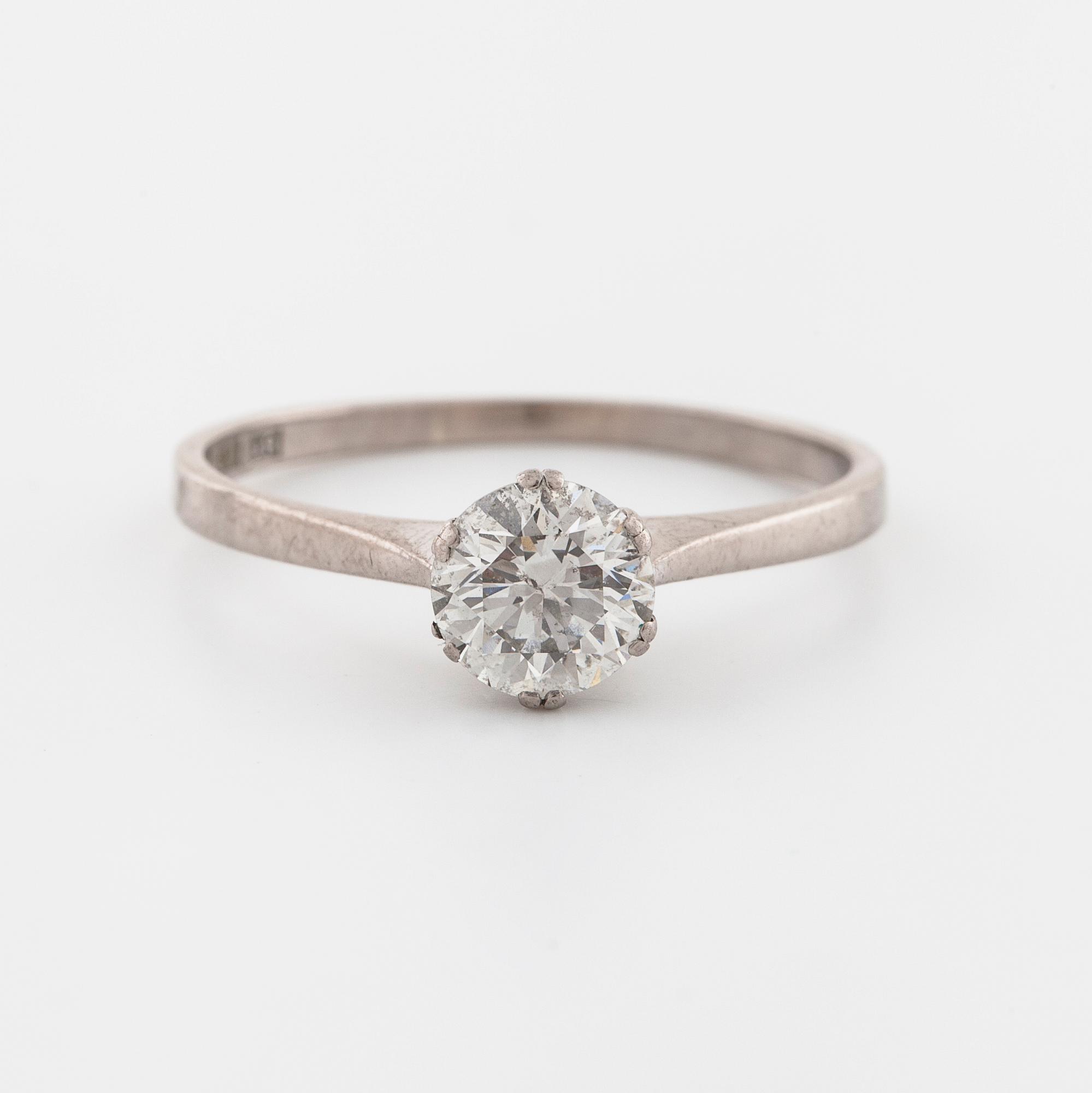 A brilliant cut diamond ring by Evert Lindberg, Göteborg, 1966.