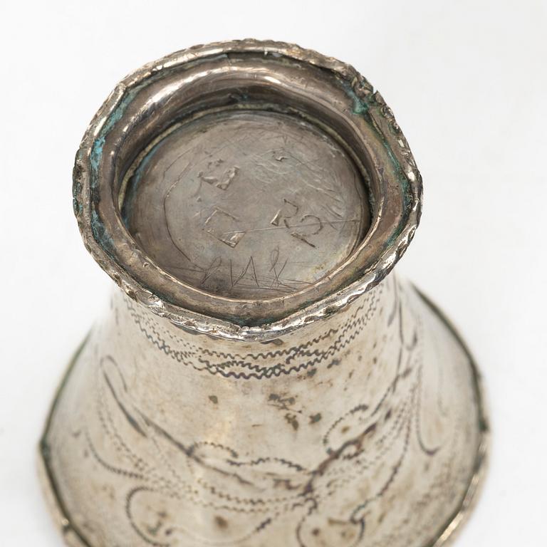 Five Swedish silver beakers, 18th/19th century.