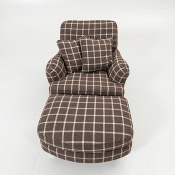 Armchair, “Howard”, with footstool, Englesson Design, modern manufacture.
