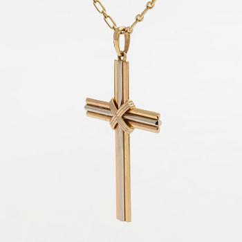 Cartier, kaulaketju riipuksella, risti "Trinity", 18K kolmiväri kulta.