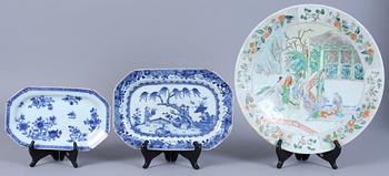PARTI PORSLIN, 3 delar, Kina, 1700/1800-tal.