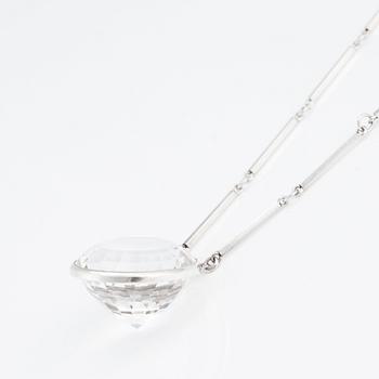 Wiwen Nilsson, a sterling silver and rock crystal pendant and chain, Lund, Sweden 1965.