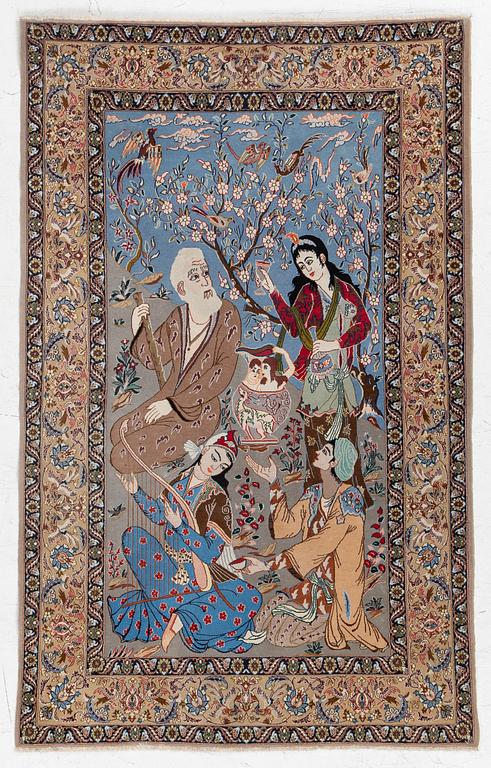 Isfahan, semi-antique, figural, approx. 170 x 105 cm.