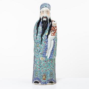 A famille rose figure of one of the star gods, China, second half of the 20th century.