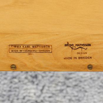 Bruno Mathsson, lounge chair, "Pernilla 3" with reading table, Firma Karl Mathsson, Värnamo, 1965-71.