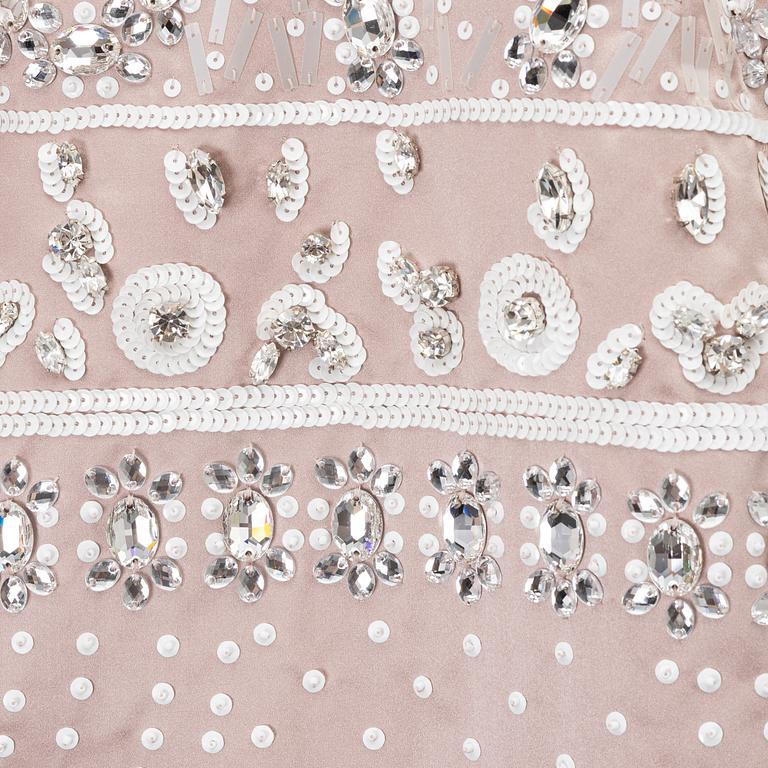 Miu Miu, a pearl and strass embroidered silk dress, size 40.